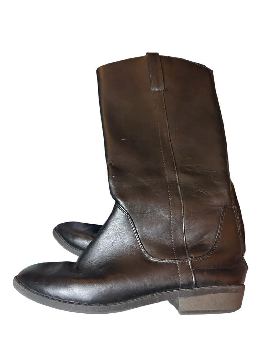 Cat & Jack Girls Black Mid-Calf Riding Boots Size 4 Side Zip